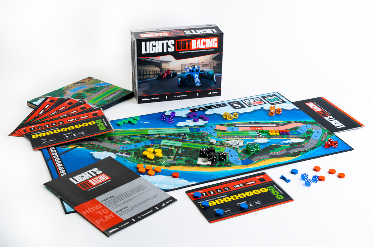 Lights Out Racing Board Game Mahtgician Games, LLC